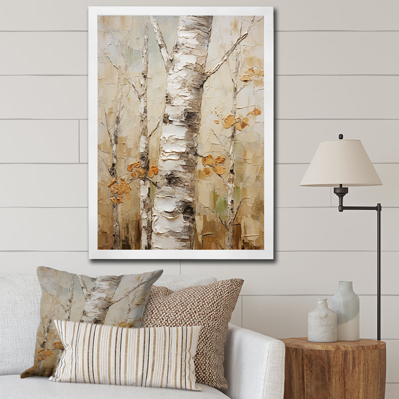 «Tree American Basswood II», art mural arbre, Cadre photo blanc, H 32 po x l 16 po x P 1 po