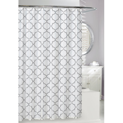 Monika Vinyl Geometric Shower Curtain