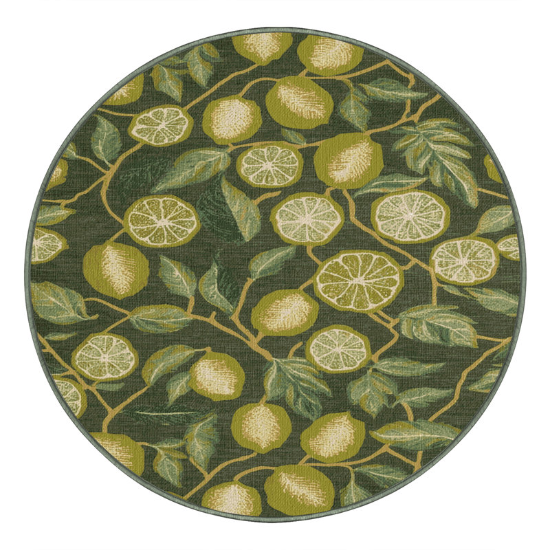  Tapis lavable à fruits Rangpur, Rond 3 pi