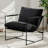 29" W Upholstered Sling Accent Chair with Metal Frame-671360047