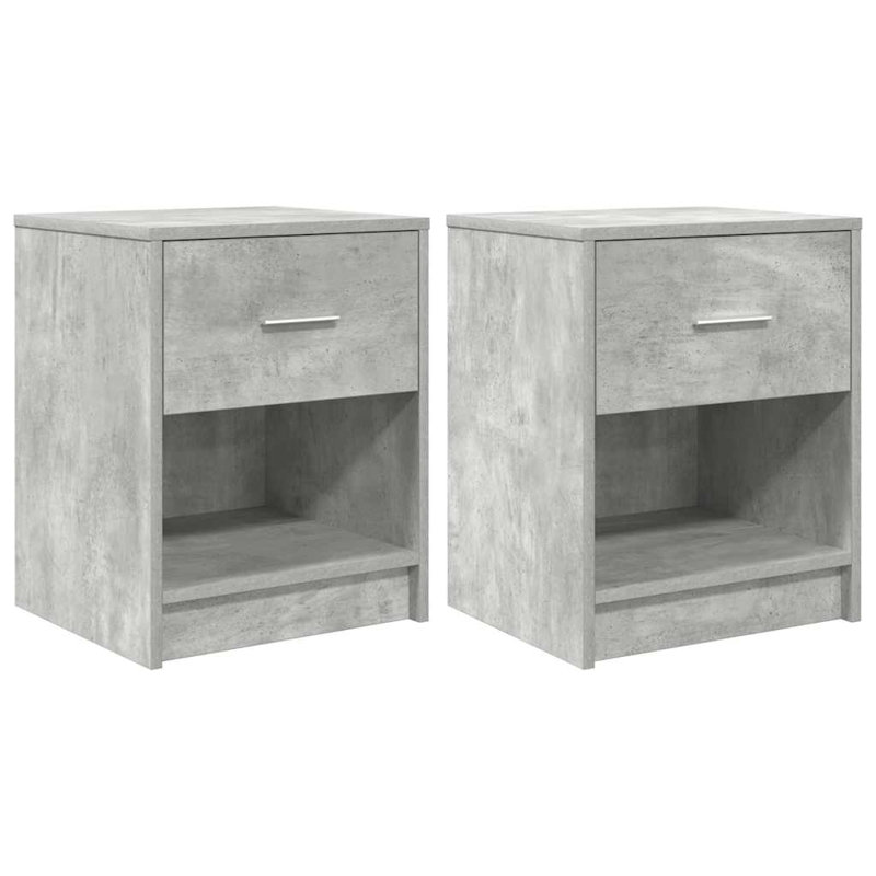 Bedside Cabinet With Drawer 40X34x50 Cm, Concrete Grey, 2