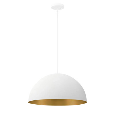 Elias Dome 3-Light Pendant - with Champagne Gold Interior