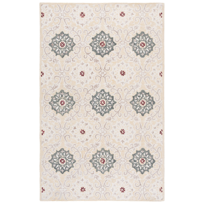 Metro 894 Hand Tufted 85% Wool; 15% Cotton Damask Rug, Rectangle 5' x 8'