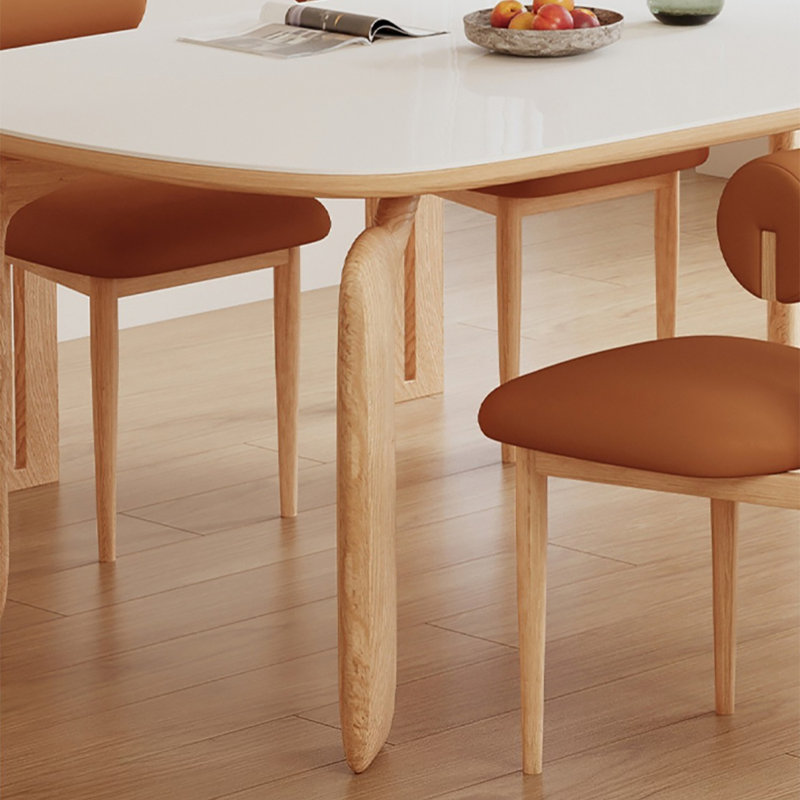 Ensemble de salle à manger de luxe moderne, crème et planche à roulettes, H 29,5 po x L 70,9 po x l 31,5 po