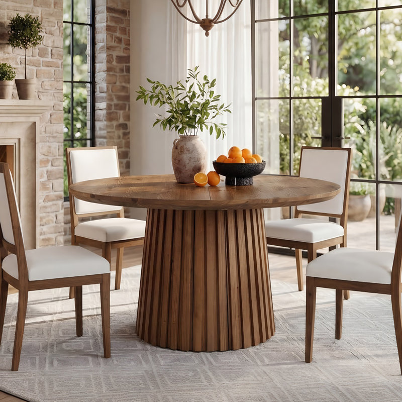 Round Solid Wood Dining Table