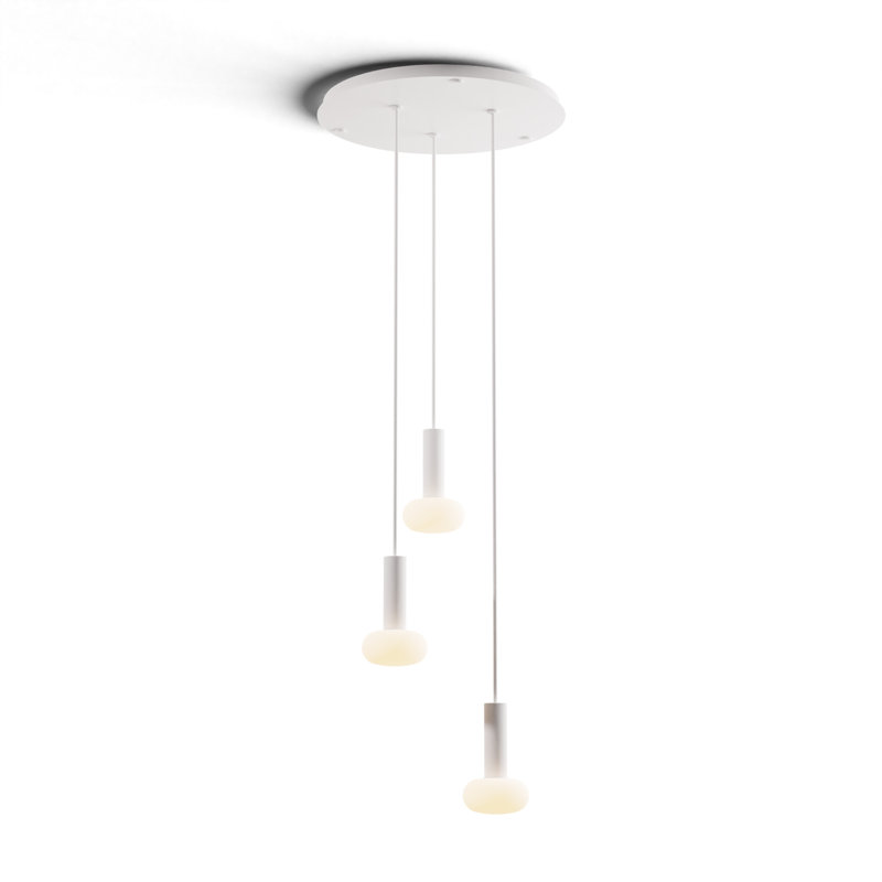 3 - Light LED Pendant, Matte White