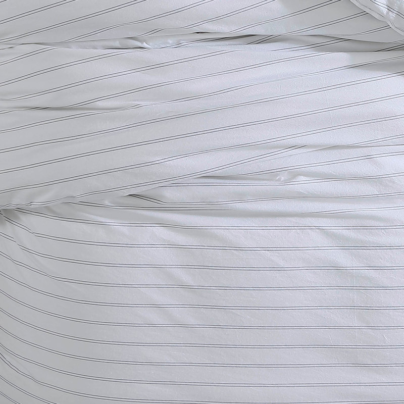 Ensemble d'édredon en microfibre 3 pièces, Édredon très grand et 2 taies décoratives stand, Blanc / Gris