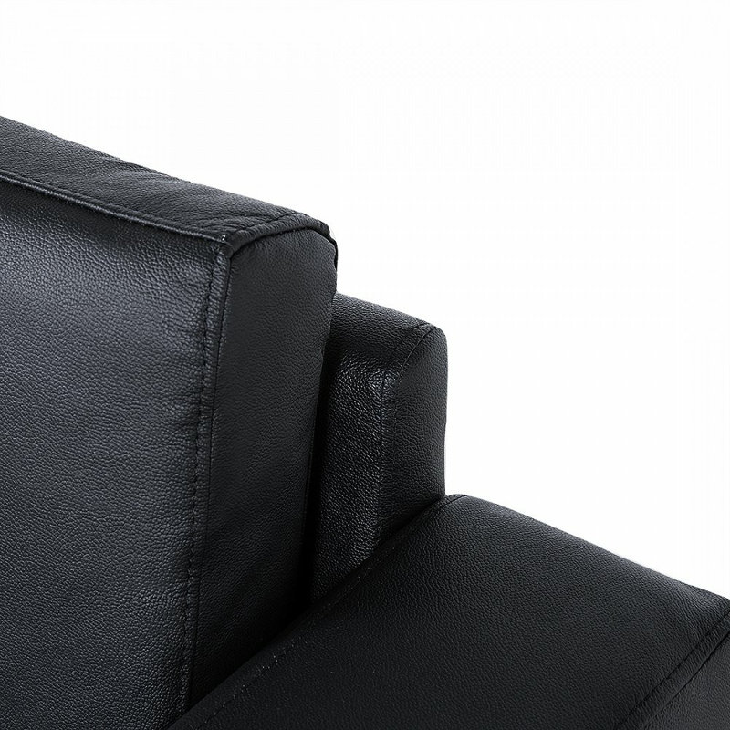 Helsinki 2 Seater Sofa, 72cm H x 186cm W x 76cm D, Black