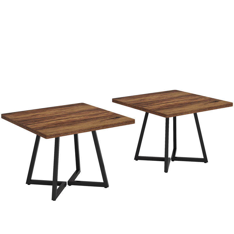 63" Industrial Conference Table, Brown/Black