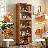 67.5" H x 23" W 5-Tier Bamboo Bookshelf with Flip-up Acrylic Doors, Freestanding Display Bookcase Storage Organizer-126184182