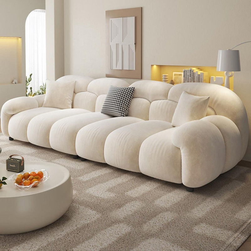 Coussin modulaire beige en polyester, Beige, H 31,89 po x l 102,36 po x P 38,19 po