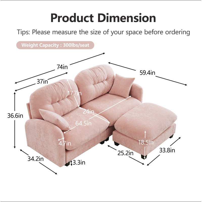 Canapé modulaire en L avec repose-pieds Cloud