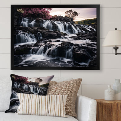 " Pink Grey Waterfall Timeless Flow "