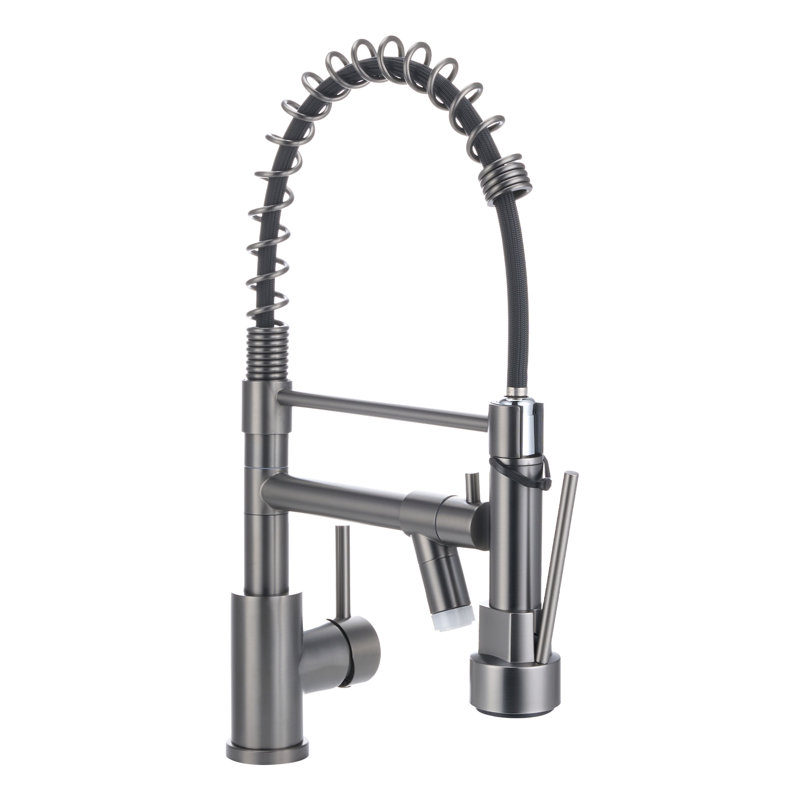 Belfry Kitchen Pull Out Kitchen Faucet, Grey