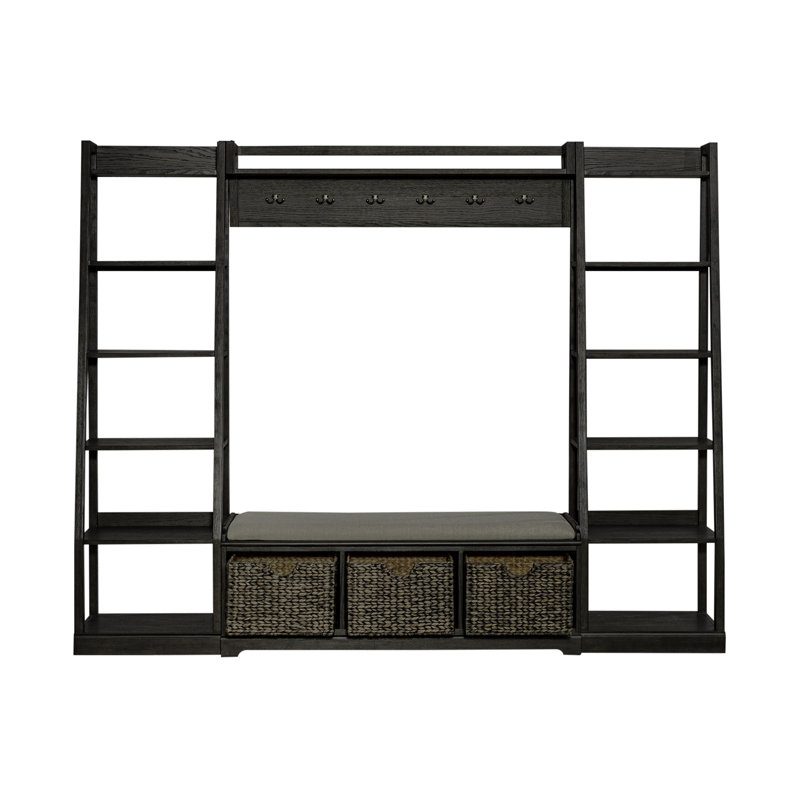 Odysseus Hall Tree 92'' Wide with Bench and Shoe Storage