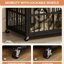 Niche pour chien à structure grise en fer gris avec ouvertures latérales - l 43,3 po x P 29,9 po 33,5 po