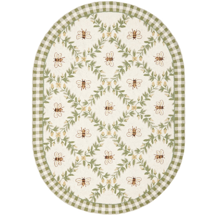 Tapis floral en laine fait à la main Elara