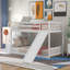 Lit superposé simple au-dessus de simple avec glissière convertible et rangement pour escalier-1444086894