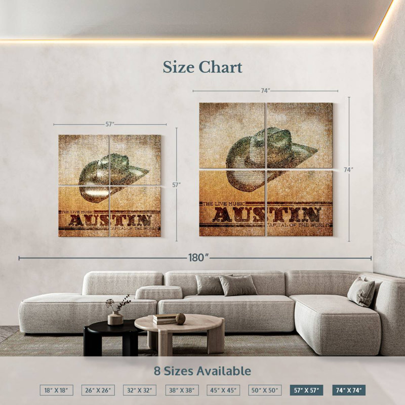 Lelar Cowboy Austin, 74'' H x 74'' W