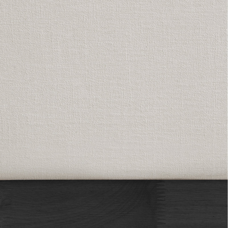 Lit à panneau Earby, Tissu texturé en lin beige, Double