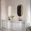 Miroir de salle de bain ovale 24 po x 40 po à DEL avec cadre noir Otis-1544700323
