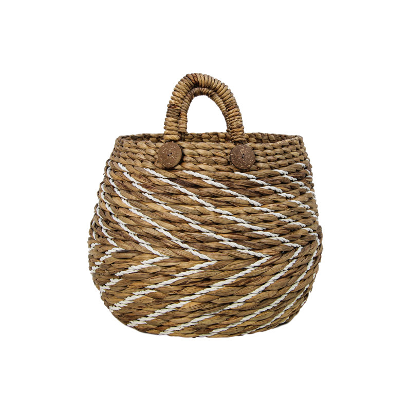 Highland Dunes Wicker Decorative Basket, Natural/white