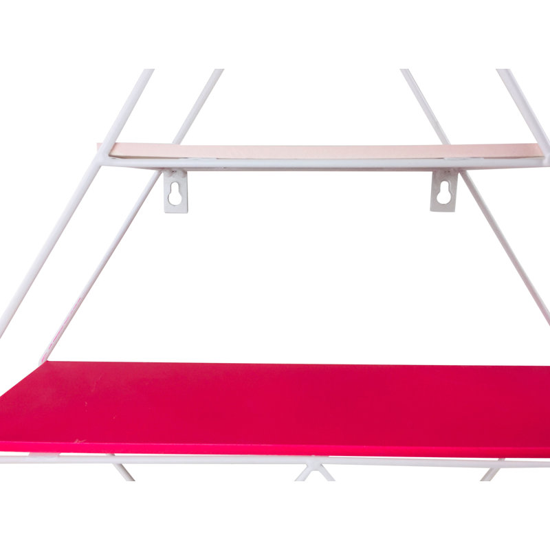 Sergio 3 Piece Diamond Accent Shelf, Red/Beige