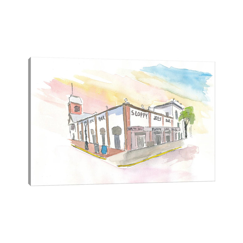 Key West Florida Bar Duval Street Scene - Wrapped Canvas Gallery-Wrapped Canvas Giclée, 66.04 cm H x 45.72 cm W x 1.91 cm D