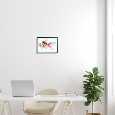 «Hipster Fish», art marin giclée encadrée par Lanie Loreth