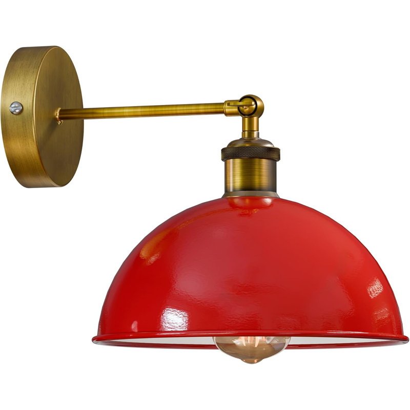 Applique murale Dome en métal, lampe murale industrielle réglable à 180 ° pour les décorations de chevet, d'étude, de cuisine et de salon.