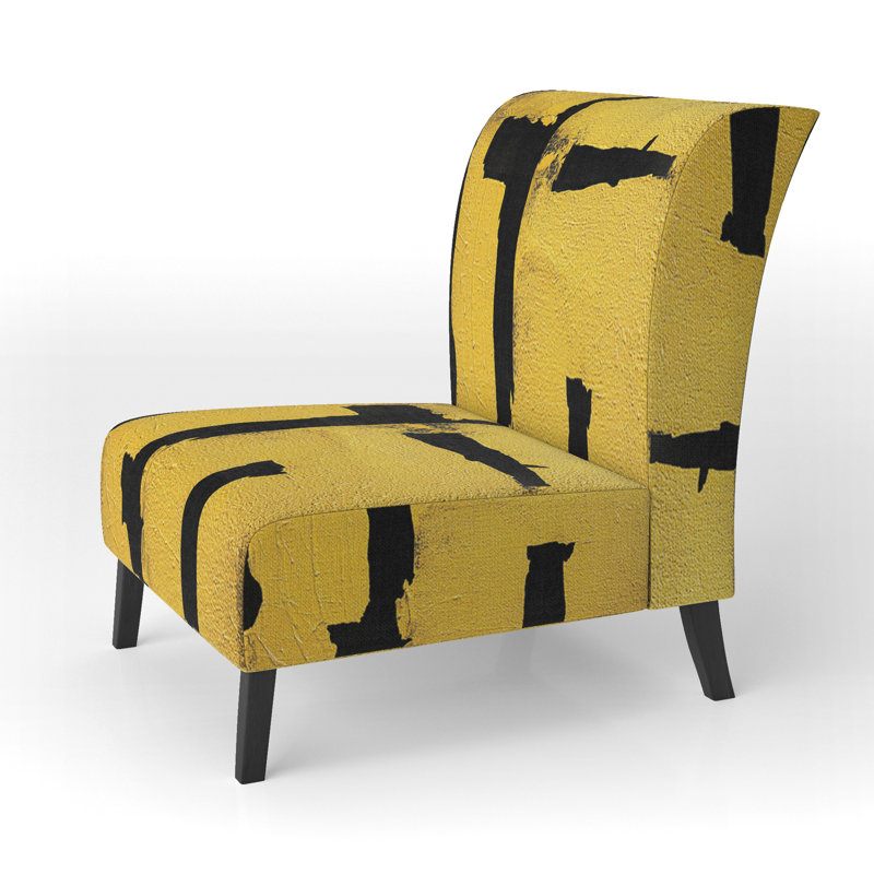 Fauteuil de chambre rembourré Glam Dancing Shape I, Mélange de polyester jaune