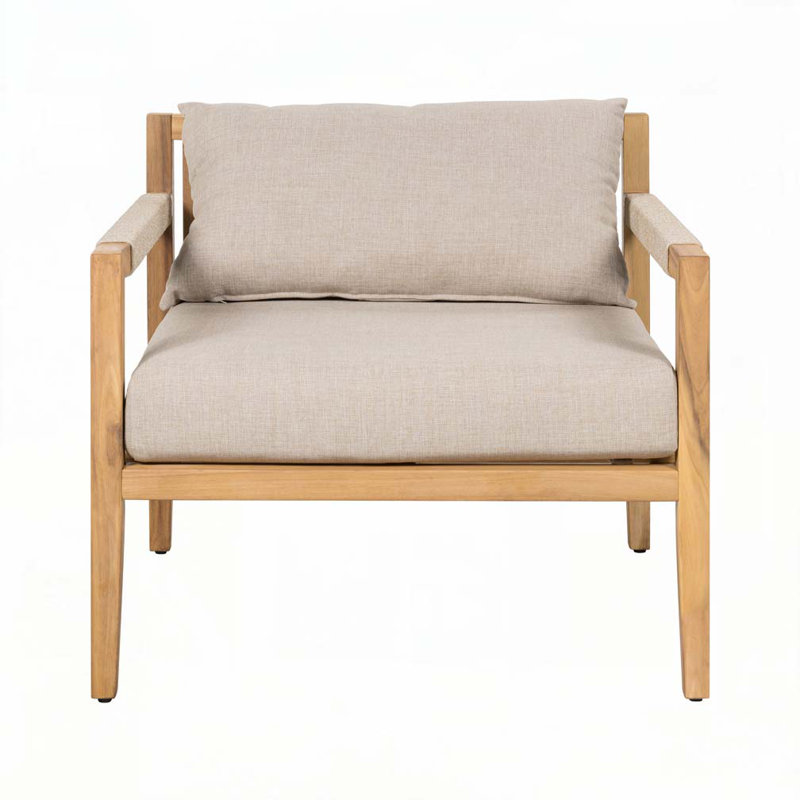 Fauteuil de patio extérieur en bois d'acacia