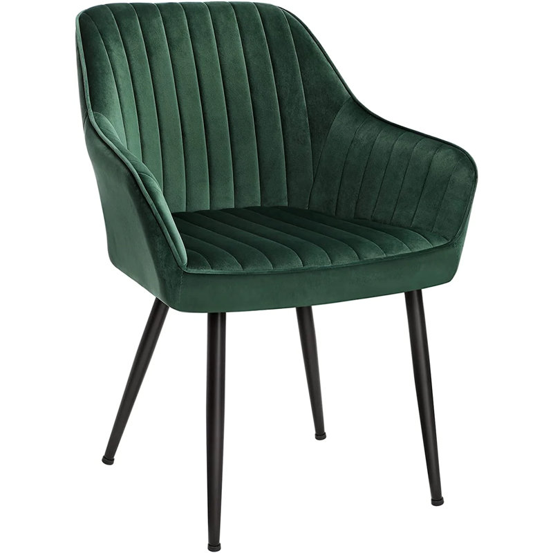 Zabian 7'' H Tufted Upholstered Metal Armchair, Green