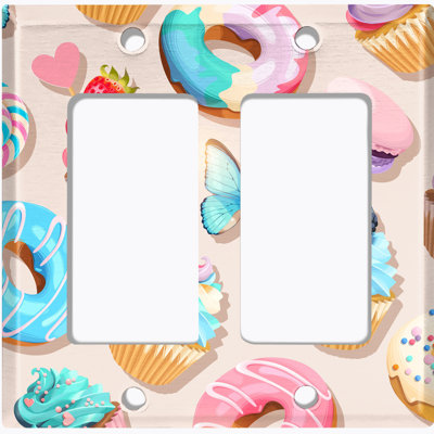 Patterned 2 - Gang Rocker Standard Wall Plate