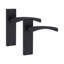  1 Pair Victorian Scroll Astrid Door Handles Latch in Matt Black Finish - 150mm x 40mm Backplate