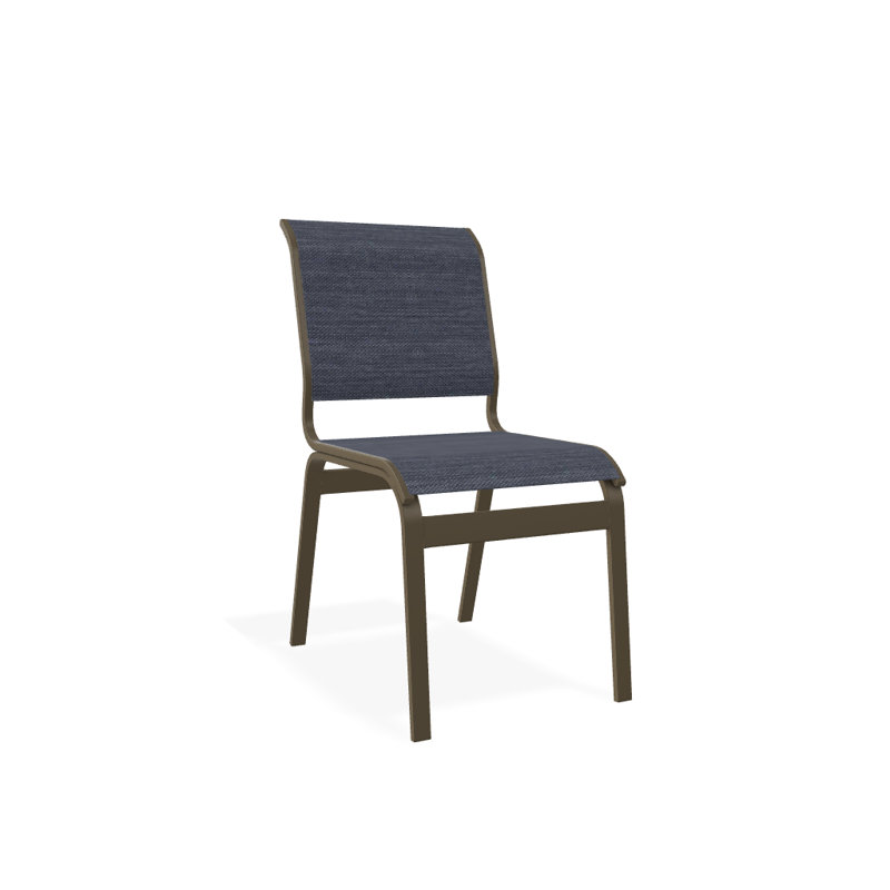 Chaise d'appoint de salle à manger Hiraku, Bois de plage texturé, Denim Augustine