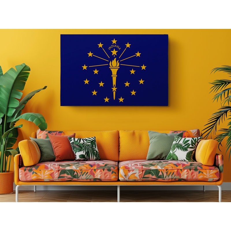 «Indiana State Flag», impression sur toile tendue, L 24 po x H 16 po