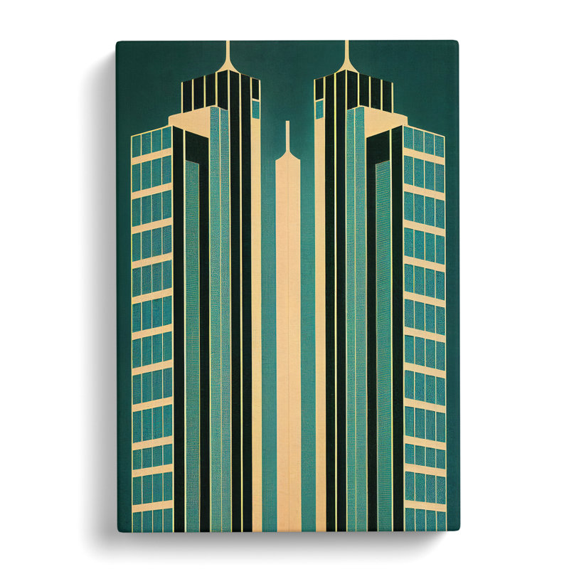 City Architecture Art Deco No.6 Skyscraper - Wrapped Canvas, 50cm H x 35cm W x 3cm D