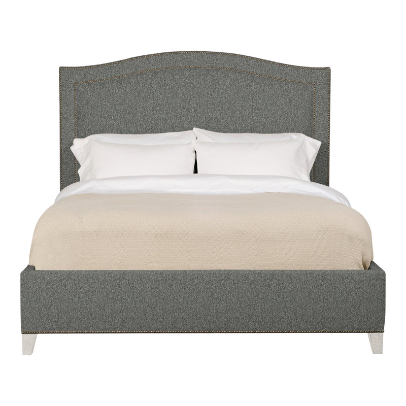 Caroline/Casey Queen Upholstered Low Profile Panel Bed, Ian Pewter, Casa Blanca, Yes