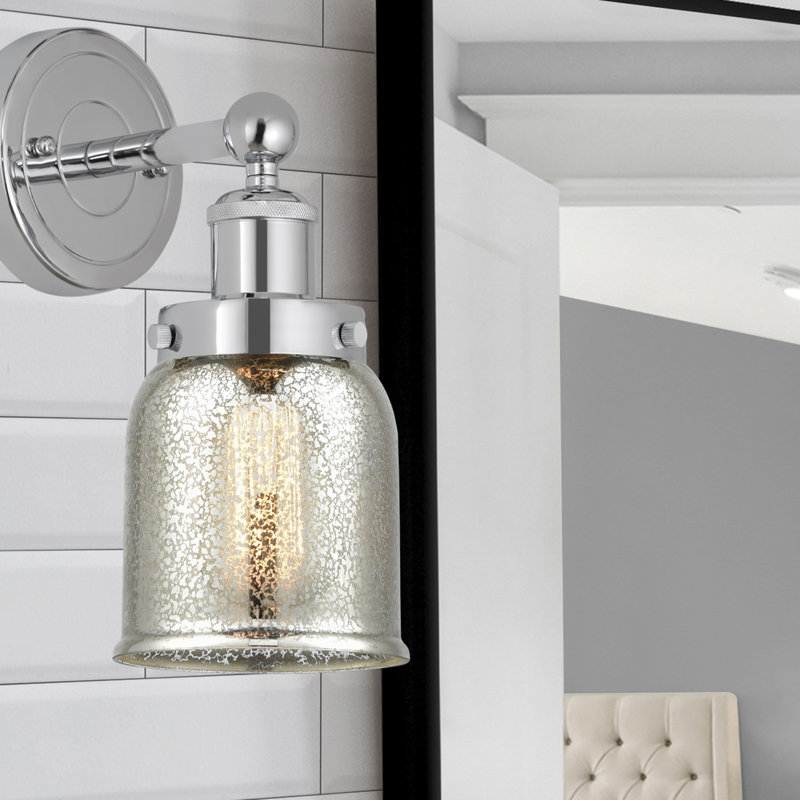 Chesaning Armed Sconce, Fog, Polished Chrome
