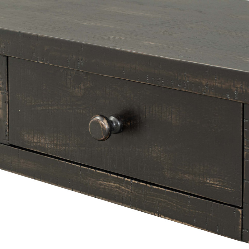 Colpin Retro Senior Console Table for Hallway Living Room Bedroom with 4 Front Facing Storage Drawers and 1 Shelf