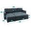 Canapé-lit modulaire réversible en forme de L, canapé-lit modulaire en velours avec méridienne de rangement et canapé-lit convertible-150750397-150750405