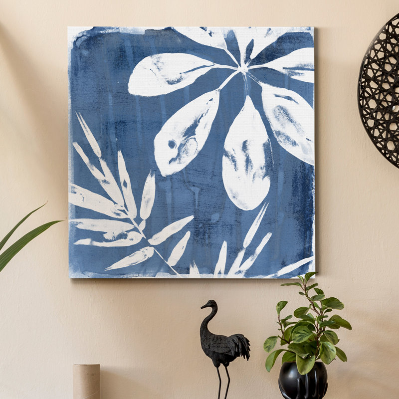 « tropical indigo expositions ii »-reproduction d’art sur toile tendue, H 16 po x l 16 po x P 1 po