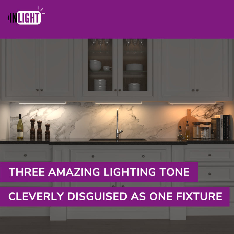 White Aluminum Swivel LED Under Cabinet Light, 32"
