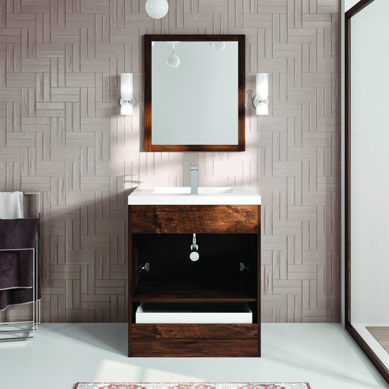 Wauconda 24" Single Bathroom Vanity Set, Rosewood