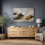 Œuvre abstraite audacieuse neutre avec formes noires et ocre, photos de salon, impression sur toile encadrée-1158263055-1158263054