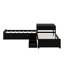 Lit plateforme simple en L avec lit gigogne, bureau et tiroirs-114404392