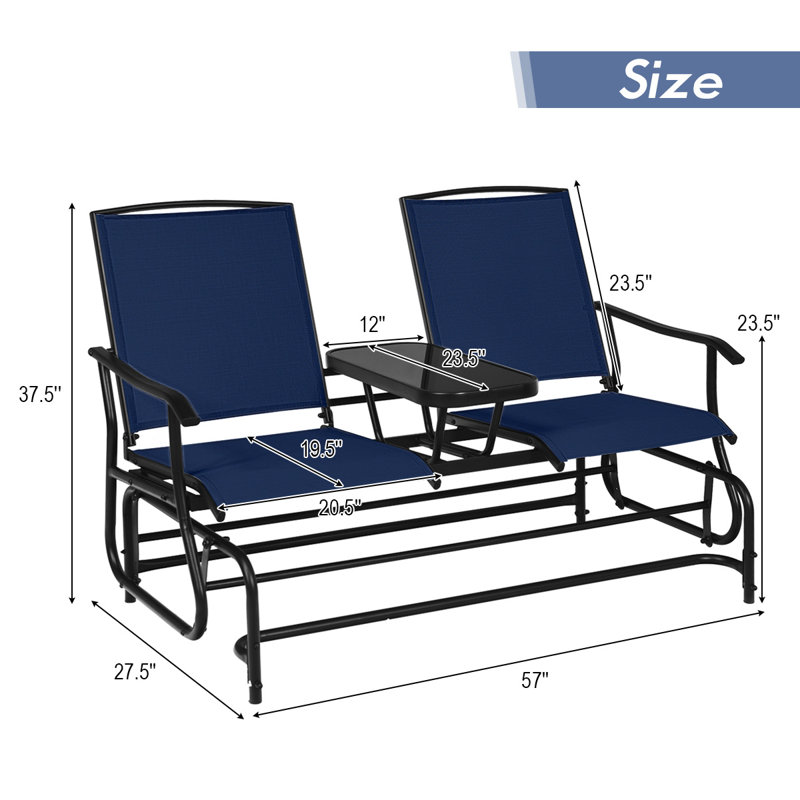 Causeuse double pour 2 personnes, Marine