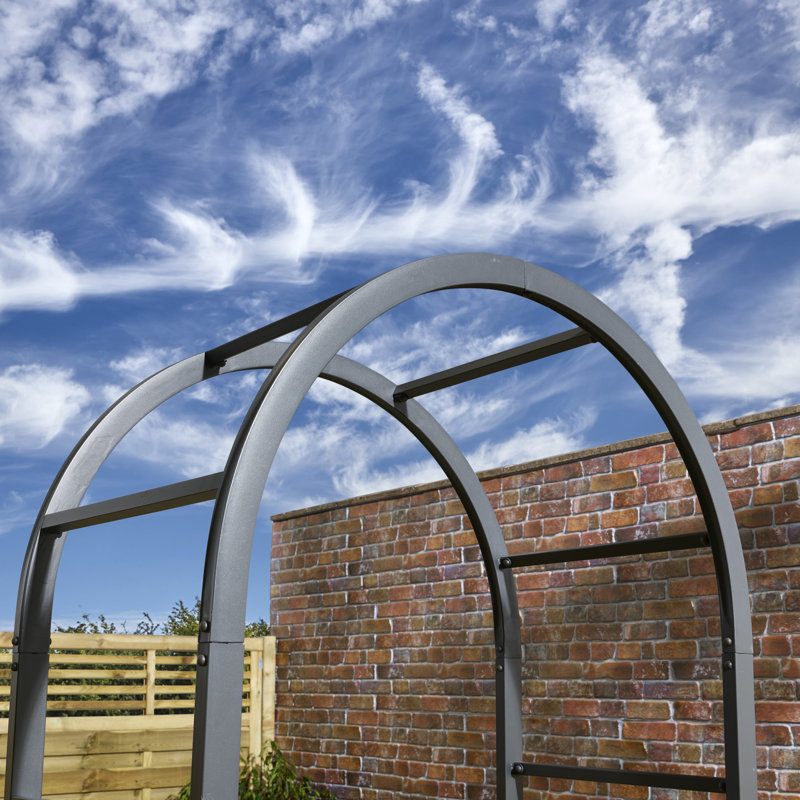 108cm W x 61cm D Metal Arbour in Grey
