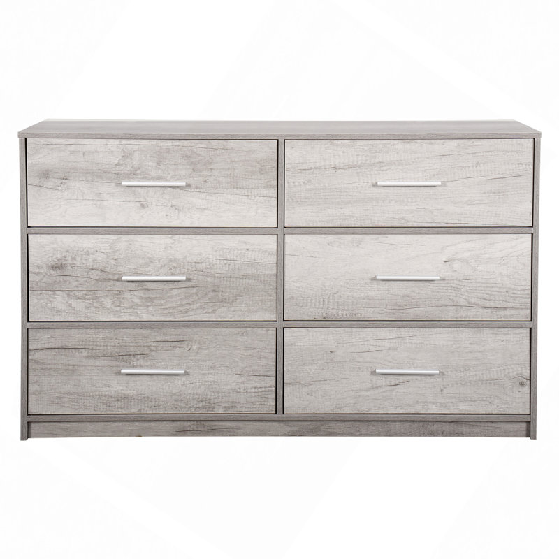 Commode avec grands tiroirs en tissu, Gris